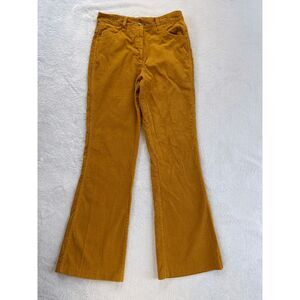 Vintage 1970s Corduroy Flare Jeans 100% Cotton, Gold Color, Size 14/Waist 30